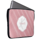 Roze zand rimpels, speciaal voor laptops ontworpen laptop sleeve (Voorkant Rechts)