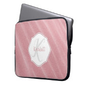 Roze zand rimpels, speciaal voor laptops ontworpen laptop sleeve (Voorkant Links)