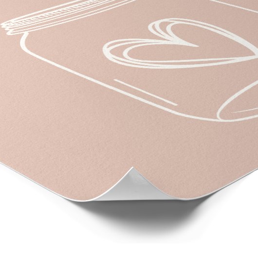 Roze Zandsteen Typografie Baby Ouderschap Tip Jar Poster (Hoek)