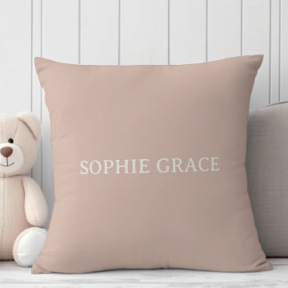 Roze zandsteen typografie baby shower kussen