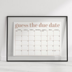 Roze zandsteen typografie baby shower raad de datu poster