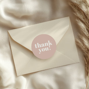 Roze zandsteen typografie baby shower ronde sticker