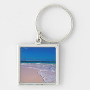 Roze zandstrand bij Conch Bay, Cat Island, Sleutelhanger