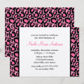 Roze zassy Leopard print Birthday Kaart (Voorkant / Achterkant)