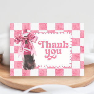 Roze Ze is er klaar voor Baby Borrel Bedankkaart
