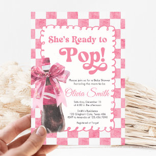 Roze Ze is klaar om te baren Baby Shower Uitnodigi Kaart