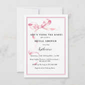 Roze Ze Knoopt de Knoop Bruidsuitnodiging Kaart (Voorkant)