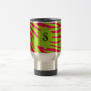Roze Zebra 15 oz. Roestvrij staal Travel Mug Cup Reisbeker
