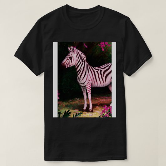 Roze Zebra 1 T-shirt (Design voorkant)
