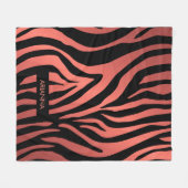 Roze Zebra Afdrukken Fleece Deken (Voorkant (Horizontaal))