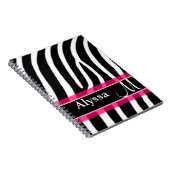 Roze Zebra Afdrukken op maat Notitieboek (Rechterzijde)