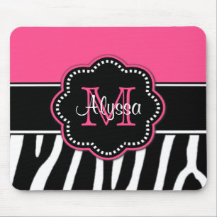 Roze Zebra Afdrukken Persoonlijk Mousepad Muismat