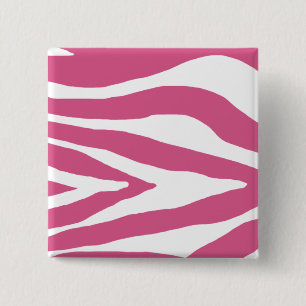 Roze Zebra Afdrukken Vierkante Button 5,1 Cm
