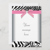 Roze Zebra Bedankkaart (Achterkant)