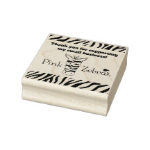Roze Zebra Bedankt Stamp | Bedrijfsbenodigdheden