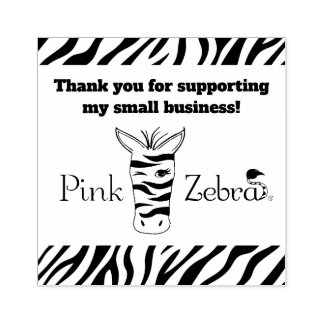 Roze Zebra Bedankt Stamp | Bedrijfsbenodigdheden Rubberstempel