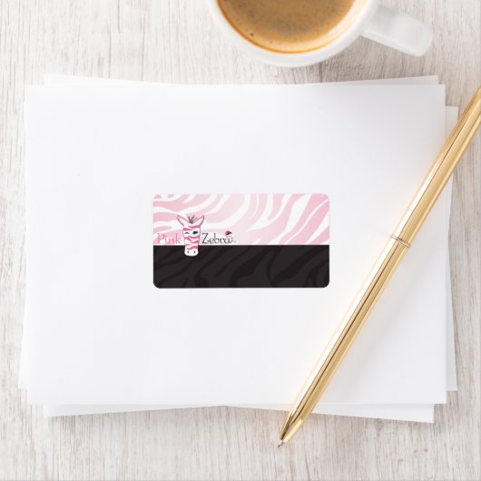 Roze Zebra Blank Etiket (Insitu)