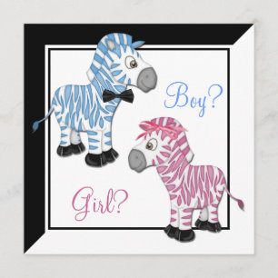 Roze Zebra Blauwe Zebra Geslacht Reveal Kaart