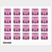 Roze Zebra, Bow & Glitter Dierenprint Stickers (Vel)