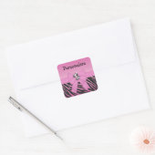 Roze Zebra, Bow & Glitter Dierenprint Stickers (Envelop)