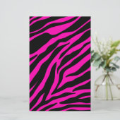 roze zebra briefpapier (Staand voorkant)
