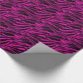 roze zebra cadeaupapier (Hoek)
