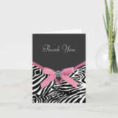 Roze Zebra Dank u kaarten (Voorkant)