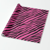 Roze Zebra Dierenprint Cadeaupapier (Uitgerold)