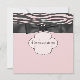 Roze Zebra Diva Baby Meisje Shower Kaart