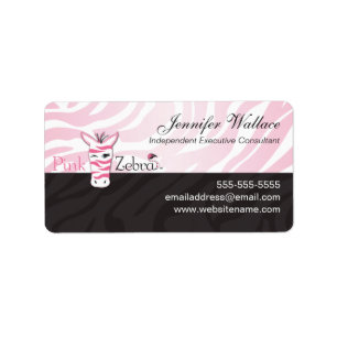 Roze Zebra Etiket