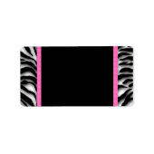 Roze Zebra Etiket (Voorkant)