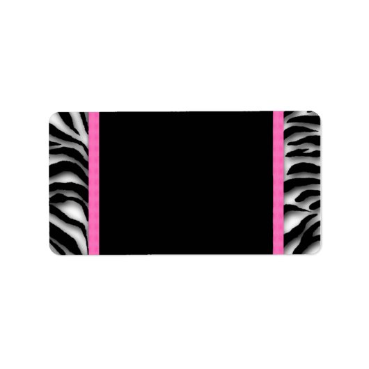 Roze Zebra Etiket (Voorkant)