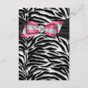 Roze zebra feest uitnodiging RSVP