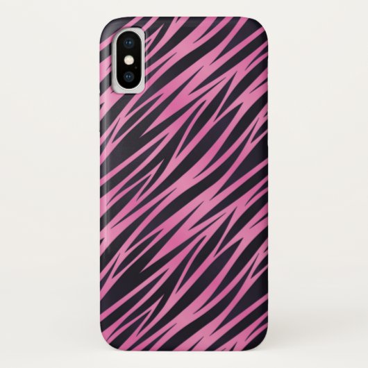 Roze zebra gestreepte achtergrond Case-Mate iPhone case (Achterkant)