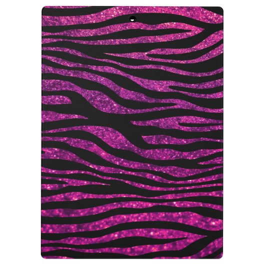 Roze Zebra, Glitter Zebra, Zebra Print, Jouw naam Klembord (Achterkant)