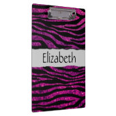 Roze Zebra, Glitter Zebra, Zebra Print, Jouw naam Klembord (Rechts)