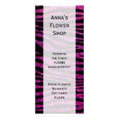 Roze Zebra, glitter Zebra, Zebra Print, Stripes Reclamekaart (Voorkant)