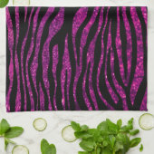 Roze Zebra, glitter Zebra, Zebra Print, Stripes Theedoek (Gevouwen)