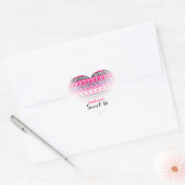 Roze zebra hart Sweet 16-feeststicker Sticker (Envelop)