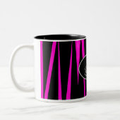 Roze Zebra Initiaal Monogrammed Coffee Mok (Links)
