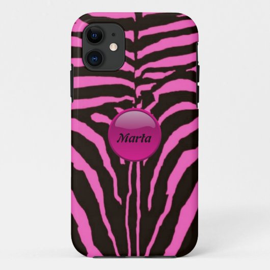 Roze Zebra iPhone5 Hoesje (Achterkant)