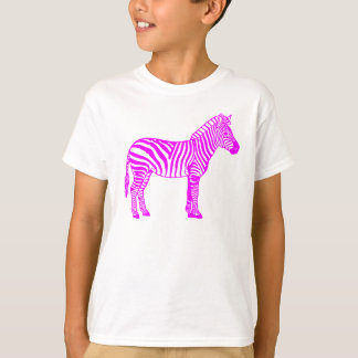 Roze zebra kinderent-shirt – leuk gestreept dierli t-shirt