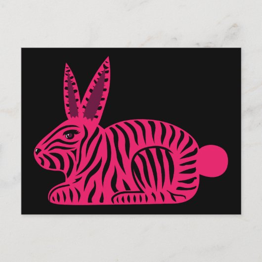 Roze Zebra konijn Briefkaart (Voorkant)