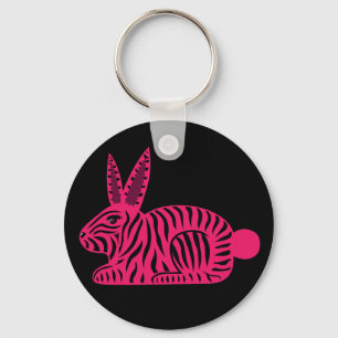 Roze Zebra konijn Sleutelhanger