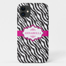 Roze Zebra lint iPhone 11 Hoesje