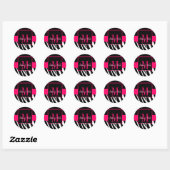 Roze Zebra Monogram Namen Bruiloft Favor Labels (Vel)