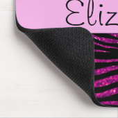 Roze Zebra, Paarse Zebra, glitter Zebra, Jouw naam Muismat (Hoek)