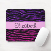 Roze Zebra, Paarse Zebra, glitter Zebra, Jouw naam Muismat (Met muis)