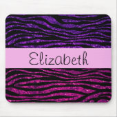 Roze Zebra, Paarse Zebra, glitter Zebra, Jouw naam Muismat (Voorkant)