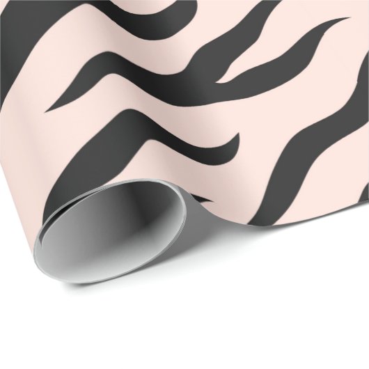 Roze Zebra Pattern Cadeaupapier (Rol Hoek)